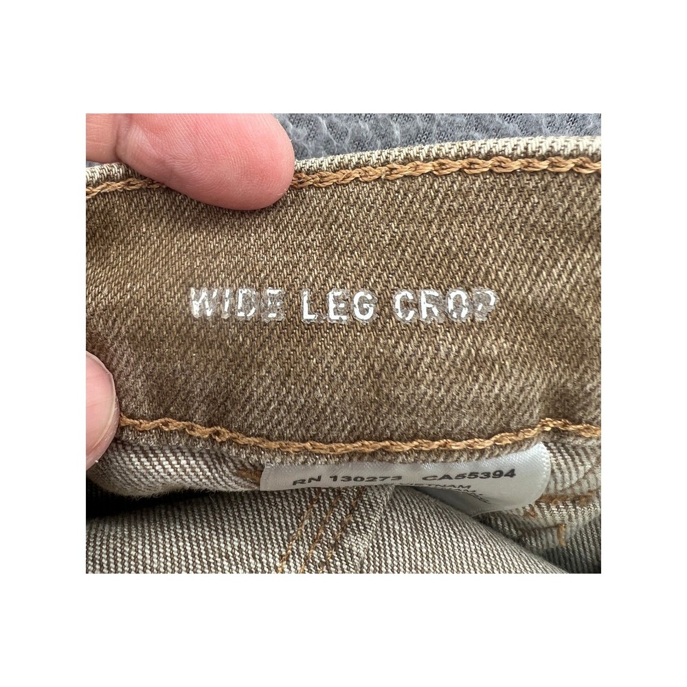 Wrangler Jeans Women's Size 25 Tan Brown Wide Leg Crop High Rise Patch Pocket - Picture 11 of 14